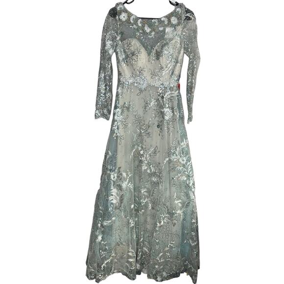 Mac Duggal 67498 Floral Embroidered Illusion Gown - Picture 2 of 13